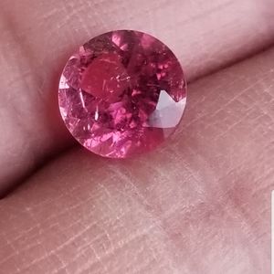 Pink orange tourmalin rare round padparadscha color round 2 carat loose gem